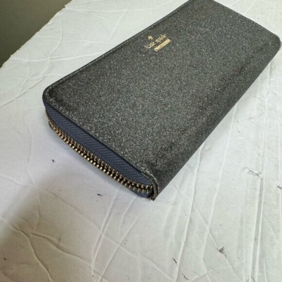 Kate Spade Lola Glitter Zippy Leather Large Zip Around Continental Wallet Clutch - Picture 5 of 16